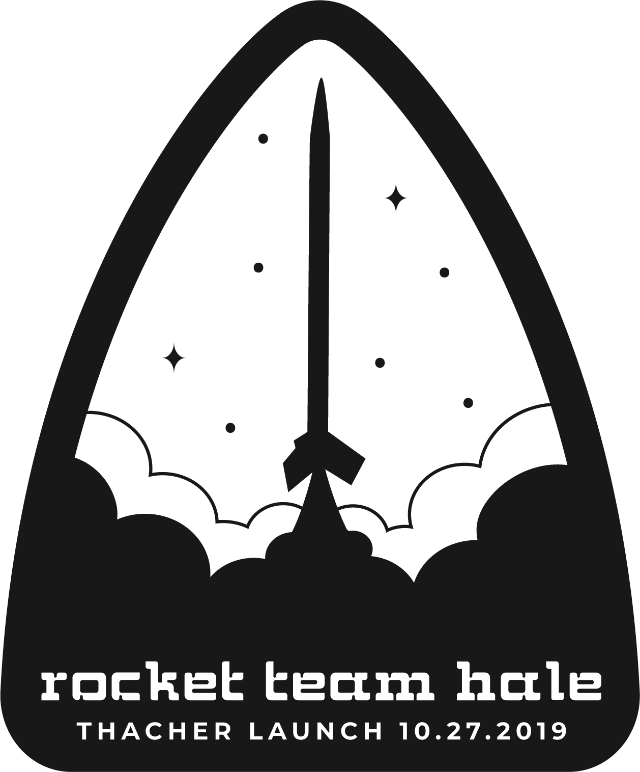 Rocket Team Hale sticker and sign
