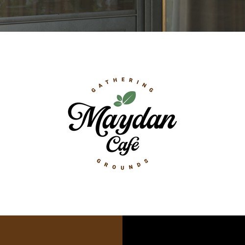 a modern logo for a cafe focusing on organic foods, community, local and sustainability