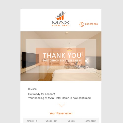 Booking confirmation email template