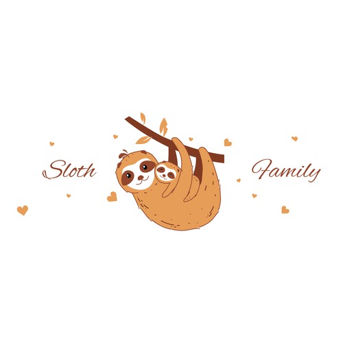 Happy Sloth family