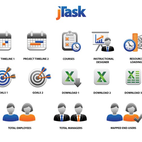 Eight (8) compelling icons and one (button) PLEASE