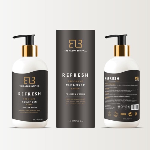 Modern and powerful label for a new men's grooming product line!