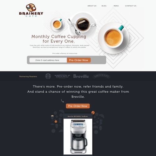 Landing page for coffee cupping website