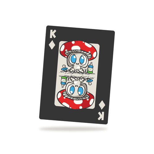 Dark but Cute Mushroom Monsters Playing Cards