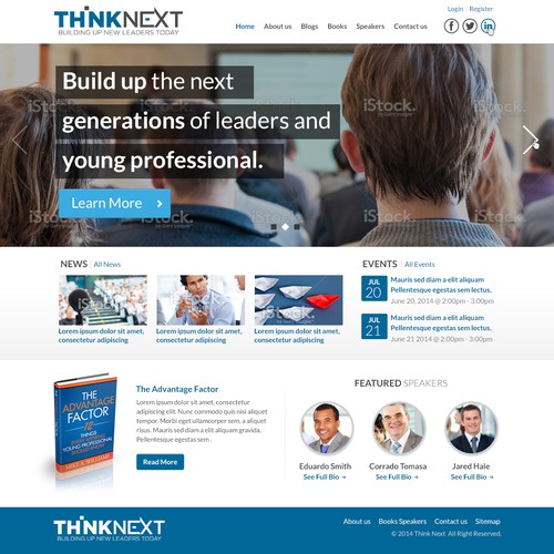 Thinknext Website for book and Speaker Promotion and Display