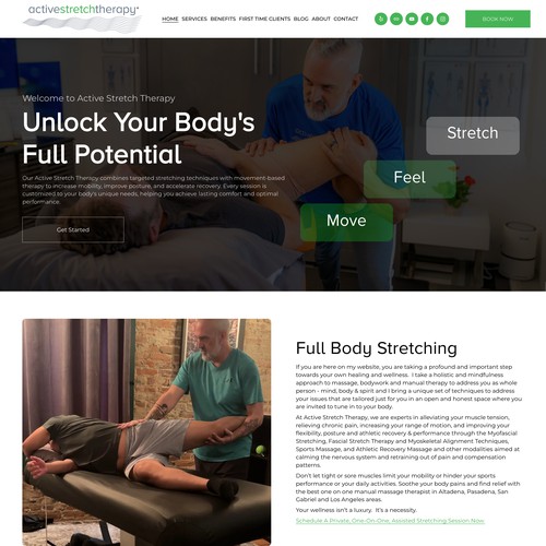 Custom Squarespace website Design for Active Stretch Therapy