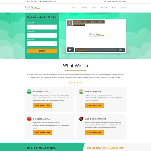 Clear and easy to use and see landing page