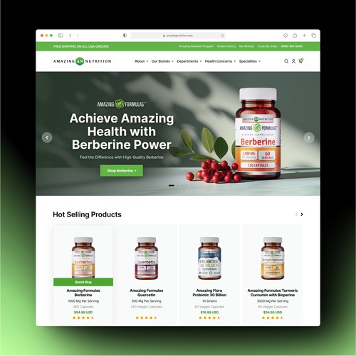 Amazing Nutrition E-commerce Homepage