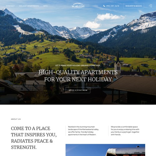 Modern apartment booking website design