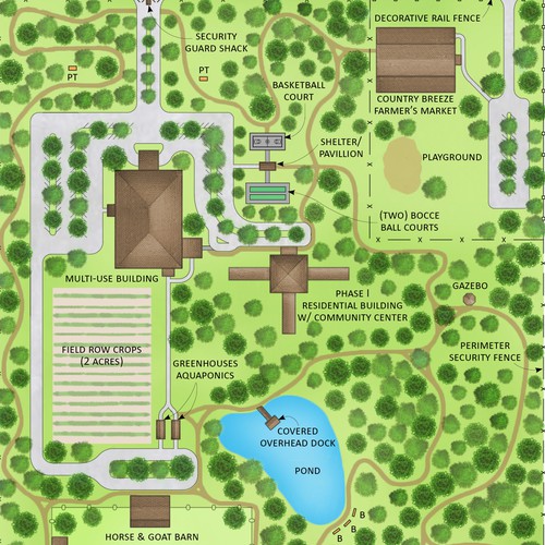 Landscaping map for Country Breeze Farm