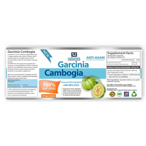 Create a NEW brand product label for anti-aging supplements