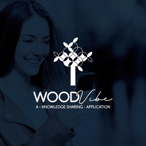 WoodVibe 1 color version - logo concept
