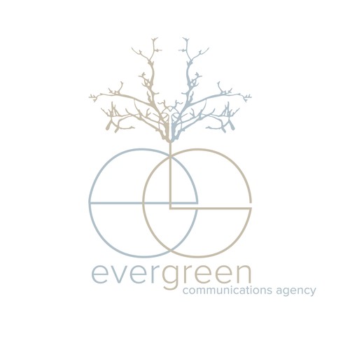 Unique logo concept tailored for evergreen communications agency