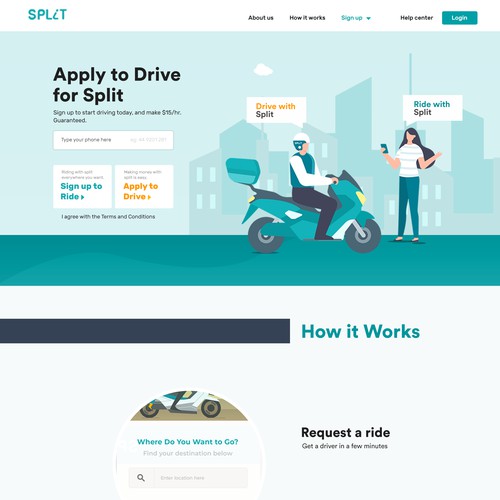 Split Landing page