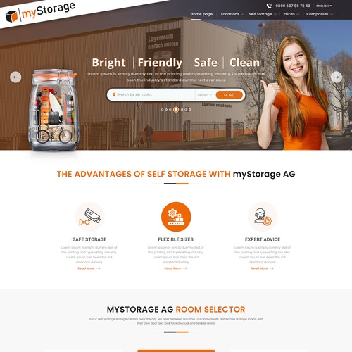 Landing Page Design for myStorage