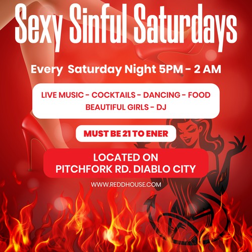 Bold Club Flyer Design for The Redd House