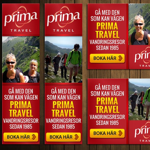 Create banners for a hikingtrips travel agency