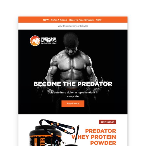 E-commerce Sports Nutrition Brand Newsletter Design