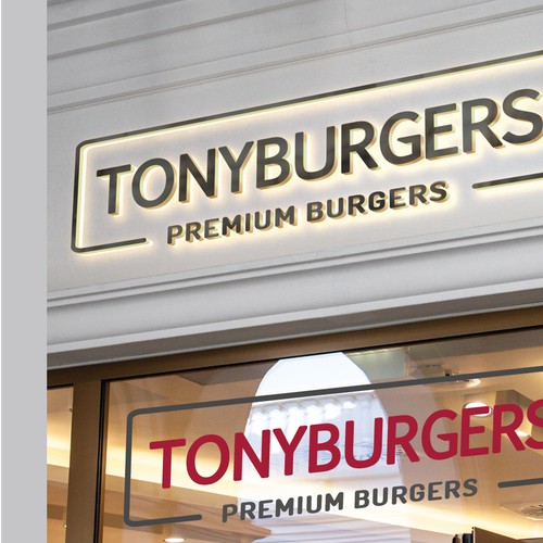 Tony burgers logo design.