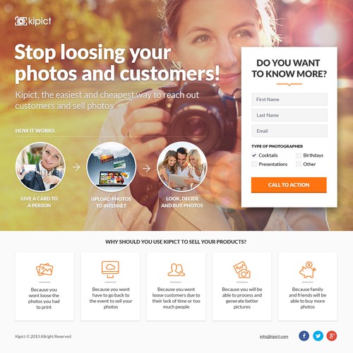 Landing page for Kipict