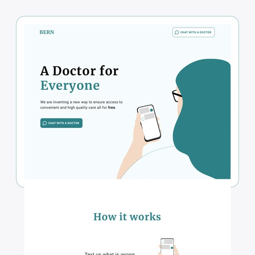 Landing page for medical service