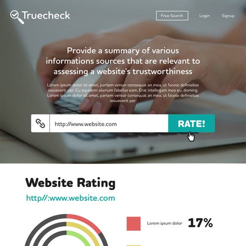 Truecheck Landing Page Design