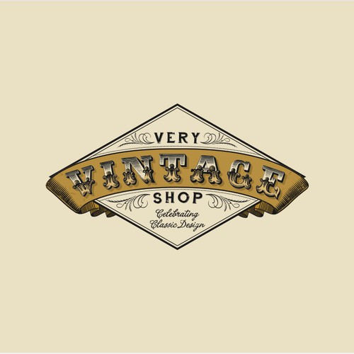 Create the next logo and business card for Very Vintage Shop