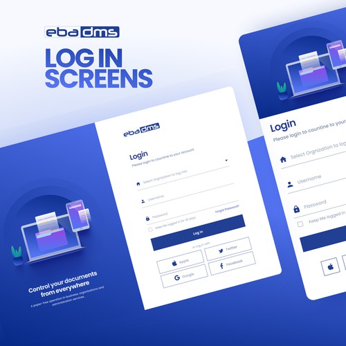 Login Screen for Desktop Application