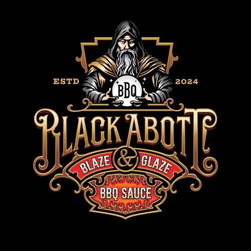 Black Abott BBQ sauce logo.