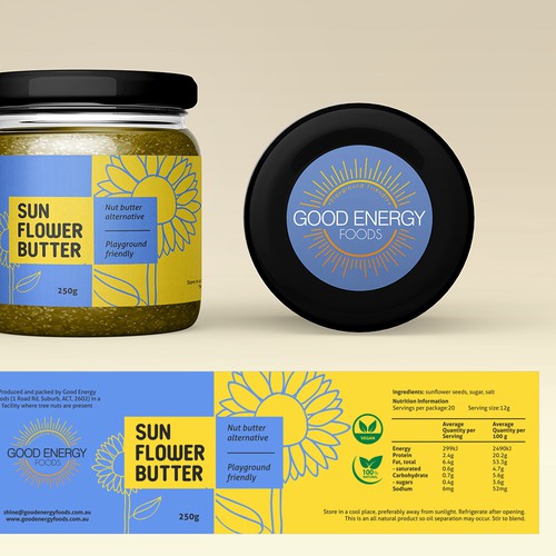 Sun flower Butter Label Design