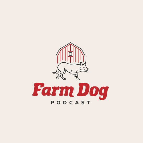Modern logo for a Farm Dog podcast
