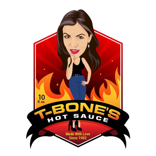 Caricature Logo for Hot Sauce Label