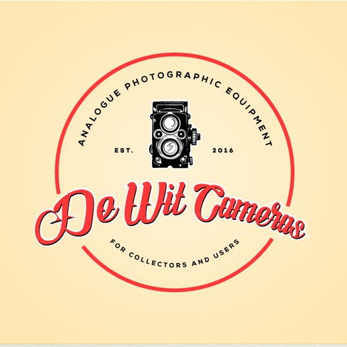 De Wit Cameras logo badge design