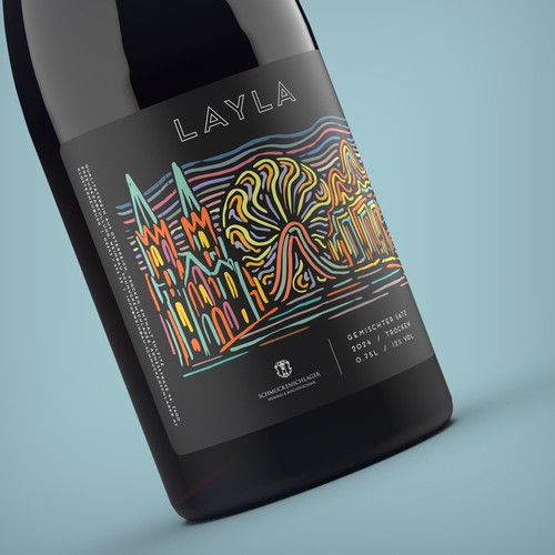 Festival inspired wine label