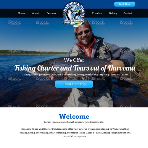 Create a landing page for Narooma Tours & Charter Fish Narooma