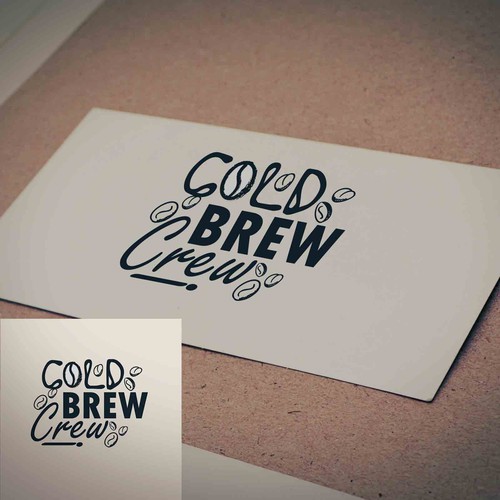 logo cold brew crew coffe shop and food