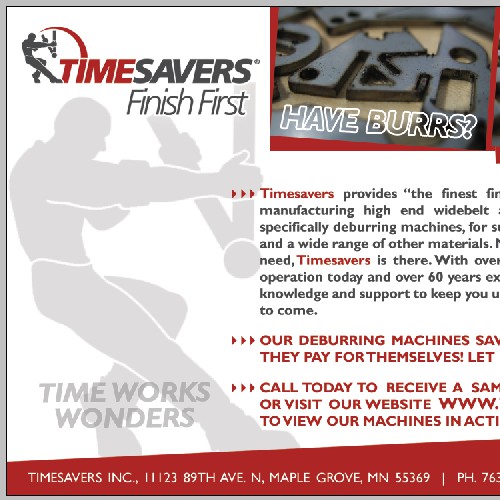 Advertisement: TimeSavers Finish First