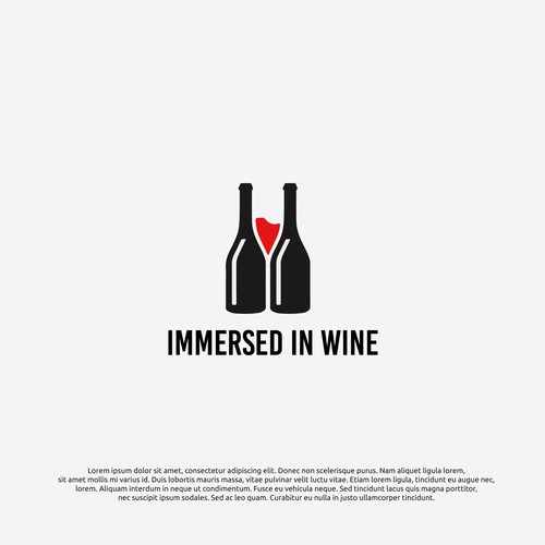 logo concept for immersed in wine