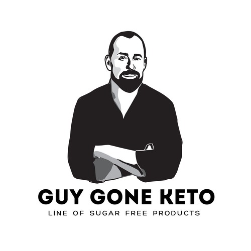 Guy Gone Keto - caricature and logo for line of consumer goods