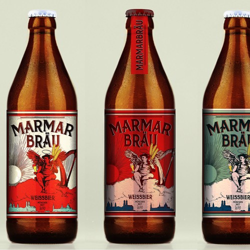 Wheat Beer Front Label for Bavarian Brewery