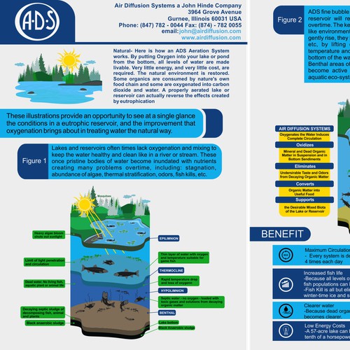 2 new side view "lake" illustrations needed for updating flyer for Air Diffusion Systems