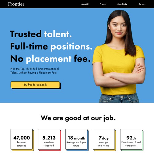 Frontier is a recruitment specialist enabling companies to scale by recruiting from the top 1% of candidates across the globe, helping grow better teams at a fraction of the cost.