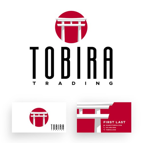 Concept Japanese style gate logo and business cards