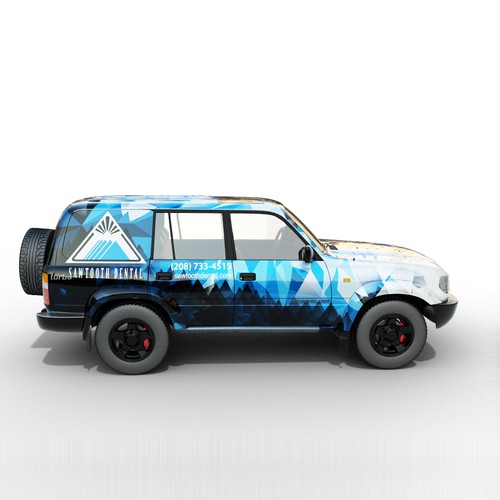 Design a car wrap for the dental office you'll want to go to