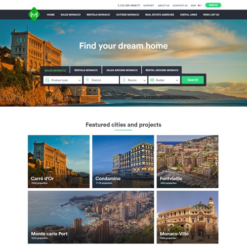 Real estate website UX /UI design