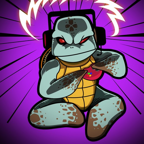 Gamer Turtle Illustration