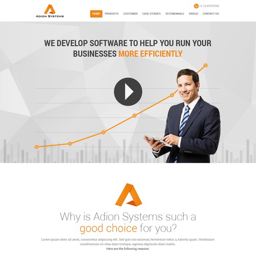 Corporate website design concept for Adion Systems