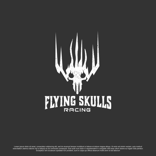 Powerfull and Fast vibes logo for Flying Skull Racing