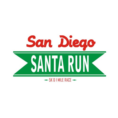 Create a festive logo for the San Diego Santa Run!