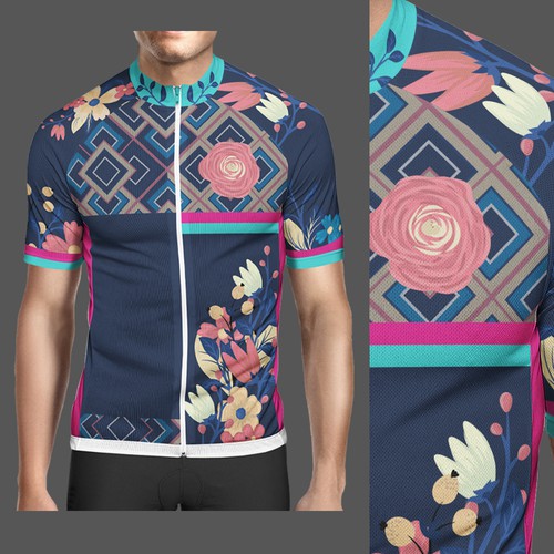 Floral Cycling Jersey